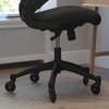 Flash Furniture Black Mesh Mid-Back Task Chair with Roller Wheels BL-X-5M-BK-RLB-GG